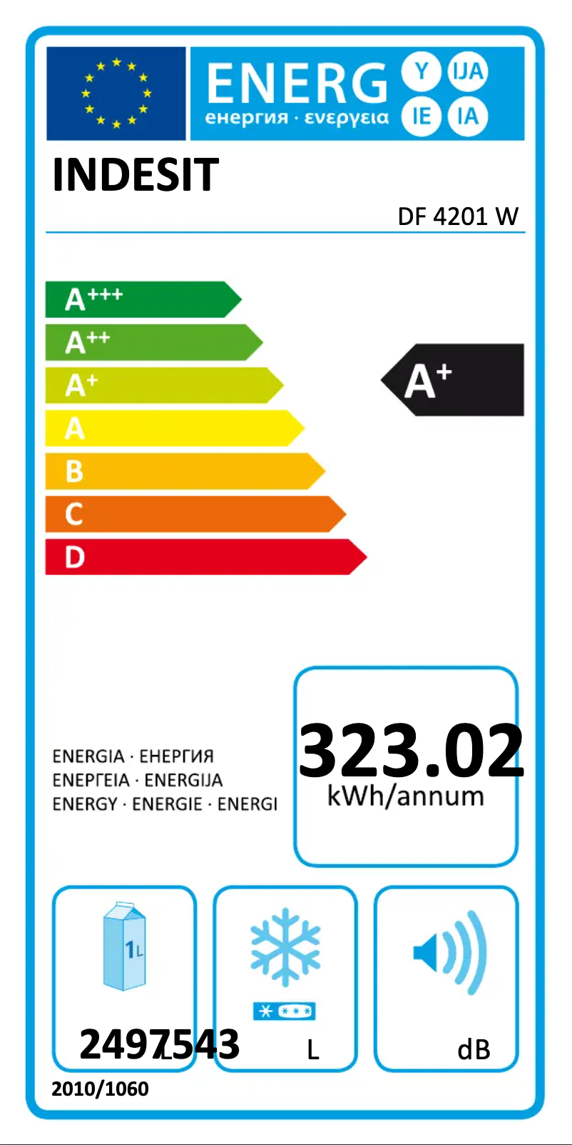 Page 1 de la notice Manuel utilisateur Indesit DF 4201 W