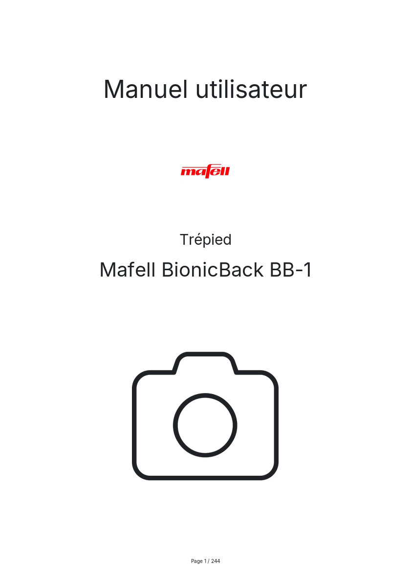 Image de la première page du manuel de l'appareil BionicBack BB-1