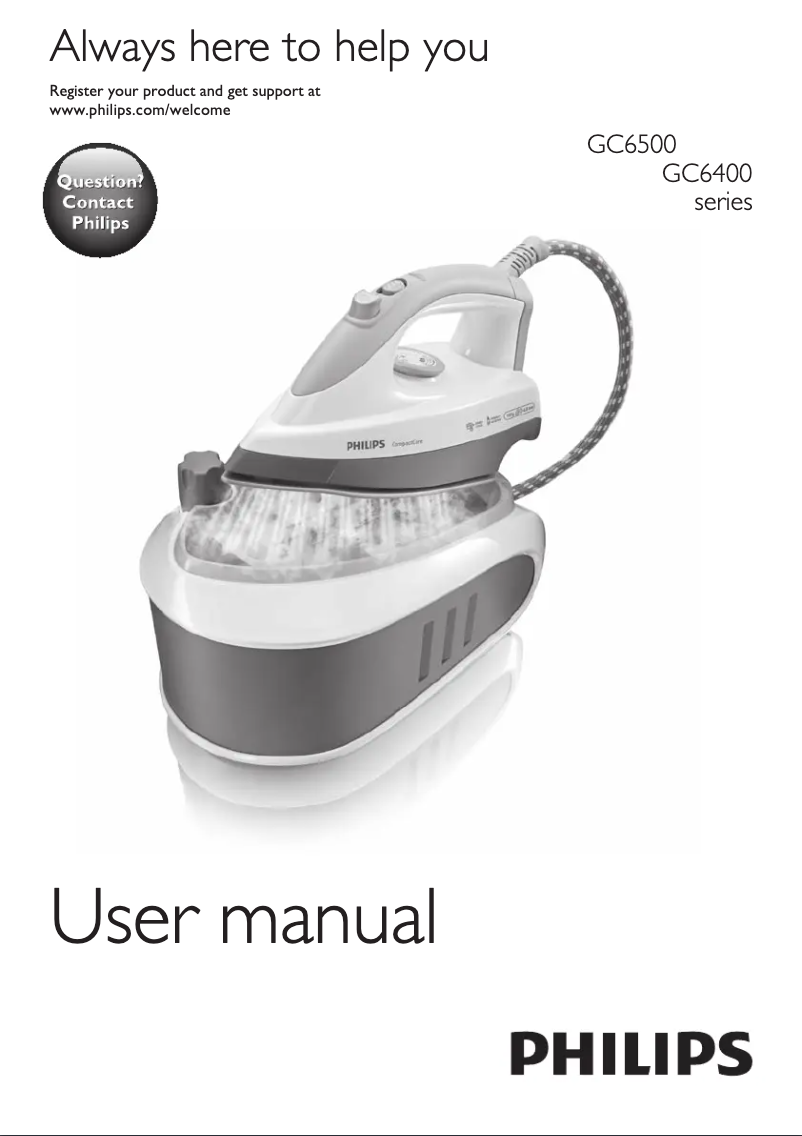 Page 1 de la notice Manuel utilisateur Philips CompactCare GC6470