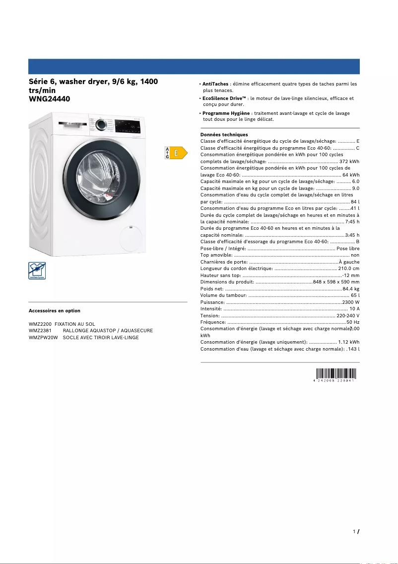 Imagen de la primera página del manual del dispositivo WNG24440