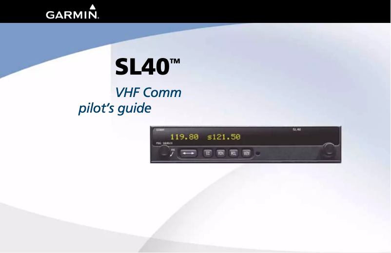 Image de la première page du manuel de l'appareil SL40