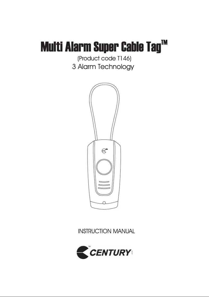 Page 1 de la notice Manuel utilisateur CENTURY Multi Alarm Super Cable Tag T146