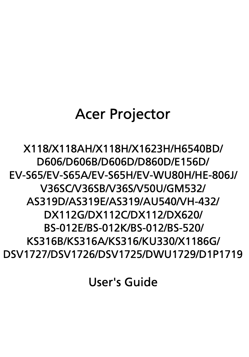 Page n°1 - Manuel utilisateur Acer X138WH