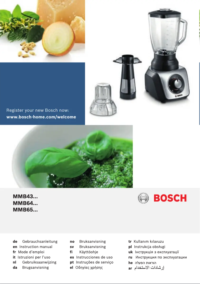 Page 1 de la notice Manuel utilisateur Bosch SilentMixx MMB64G6M