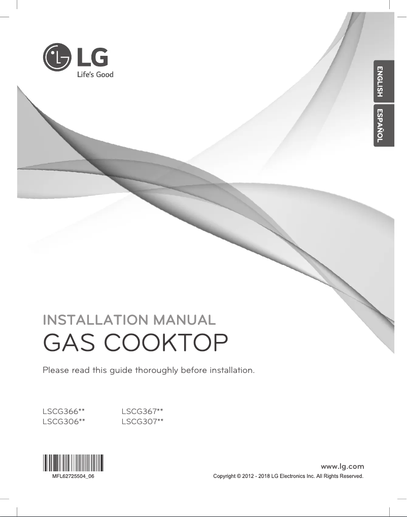 Page 1 de la notice Guide d'installation LG LSCG307ST