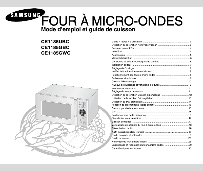 Página 1 del manual Manual de usuario Samsung CE1185UBC