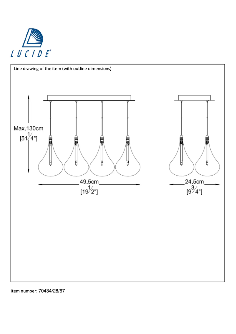 Page 1 de la notice Manuel utilisateur Lucide Tears 70434/28/67