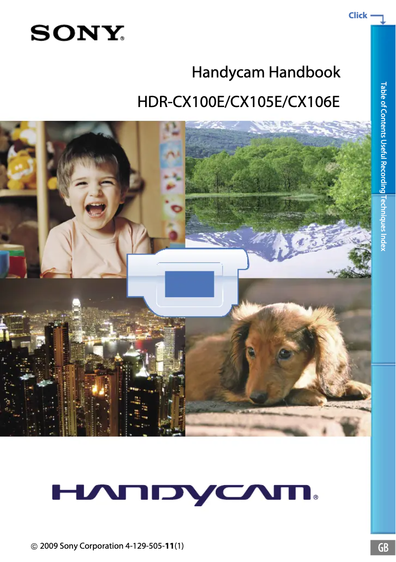 Page 1 de la notice Manuel utilisateur Sony HDR-CX105ER