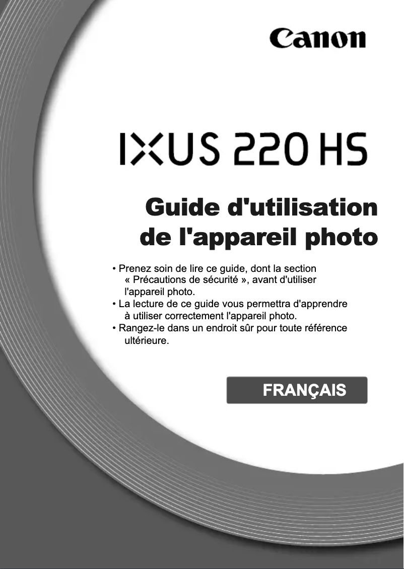 Image de la première page du manuel de l'appareil Ixus 220 HS