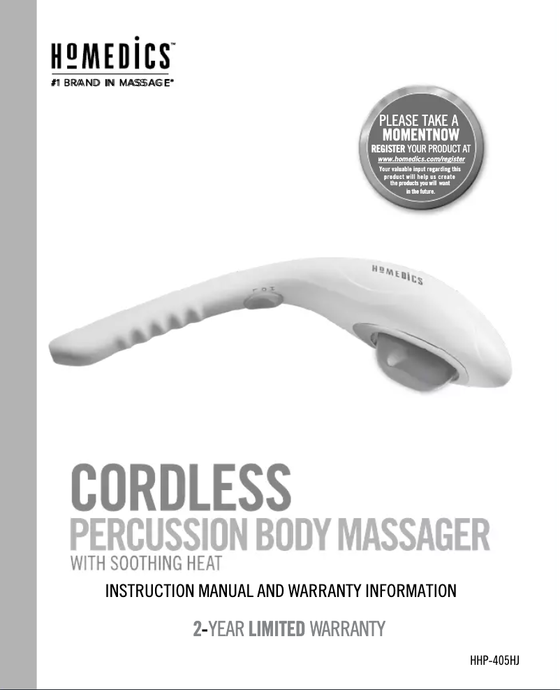 Page 1 de la notice Manuel utilisateur Homedics HHP-405HJ