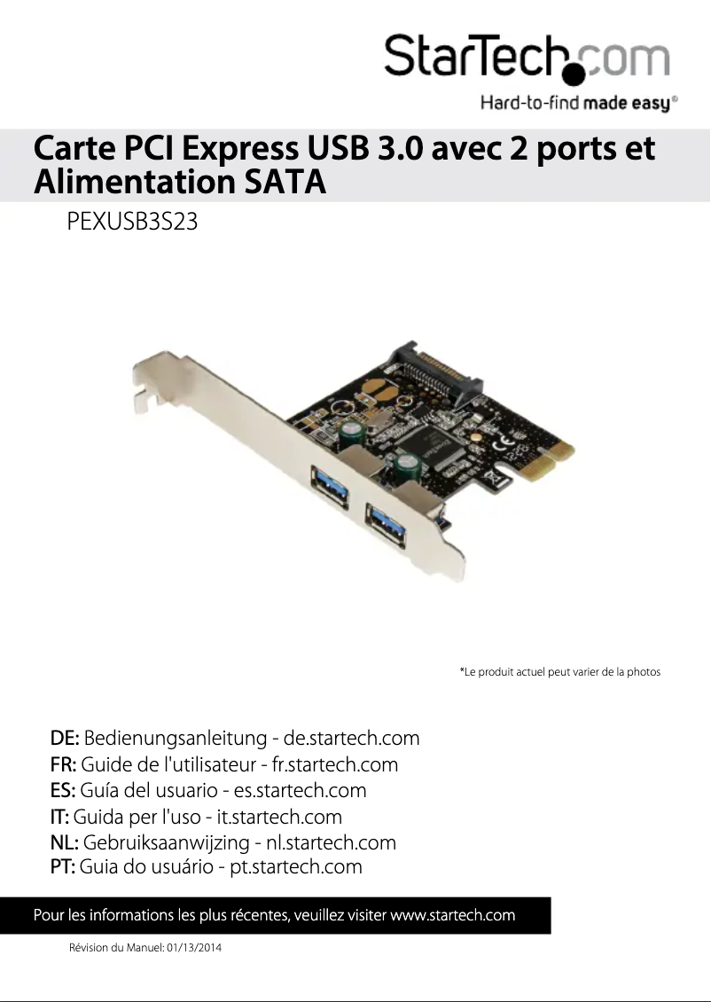 Image de la première page du manuel de l'appareil PEXUSB3S23