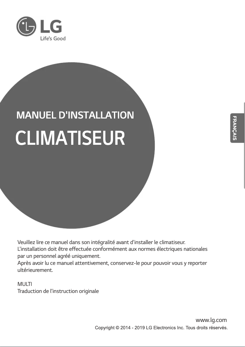 Image de la première page du manuel de l'appareil A5UW30GFA2