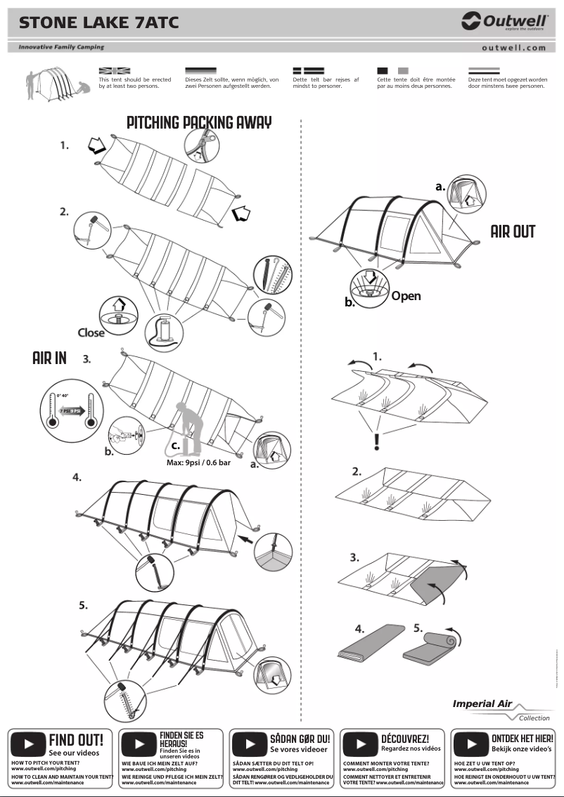 Page 1 de la notice Manuel utilisateur Outwell Stone Lake 7ATC