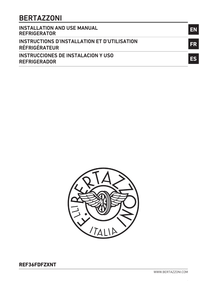 Page 1 de la notice Guide d'installation Bertazzoni REF36FDFZXNT
