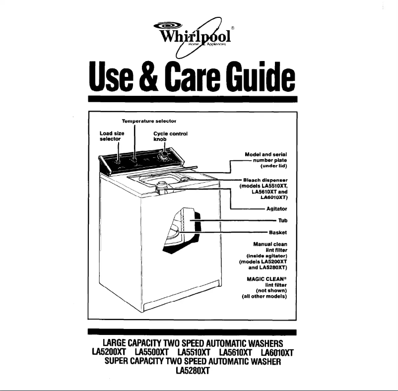 Page 1 de la notice Manuel utilisateur Whirlpool LA5510XT