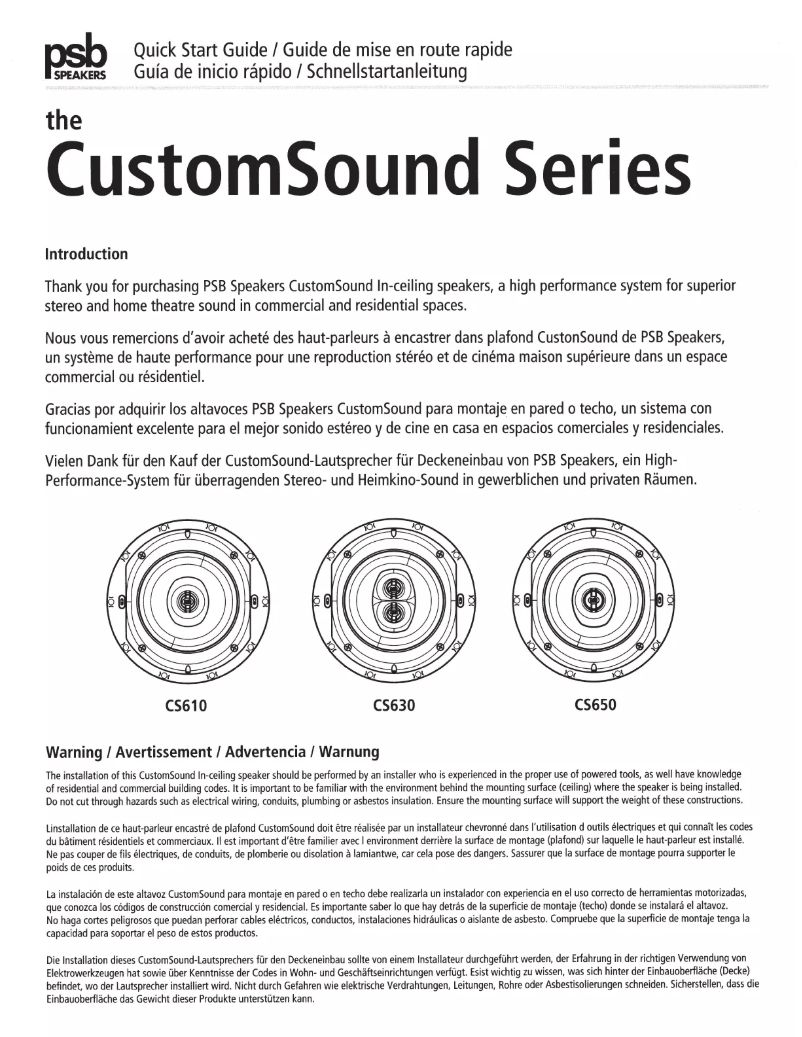 Page 1 of the manual Instruction Manual PSB CS610