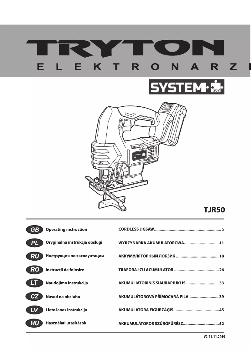 Página 1 del manual Manual de usuario Tryton TJR50