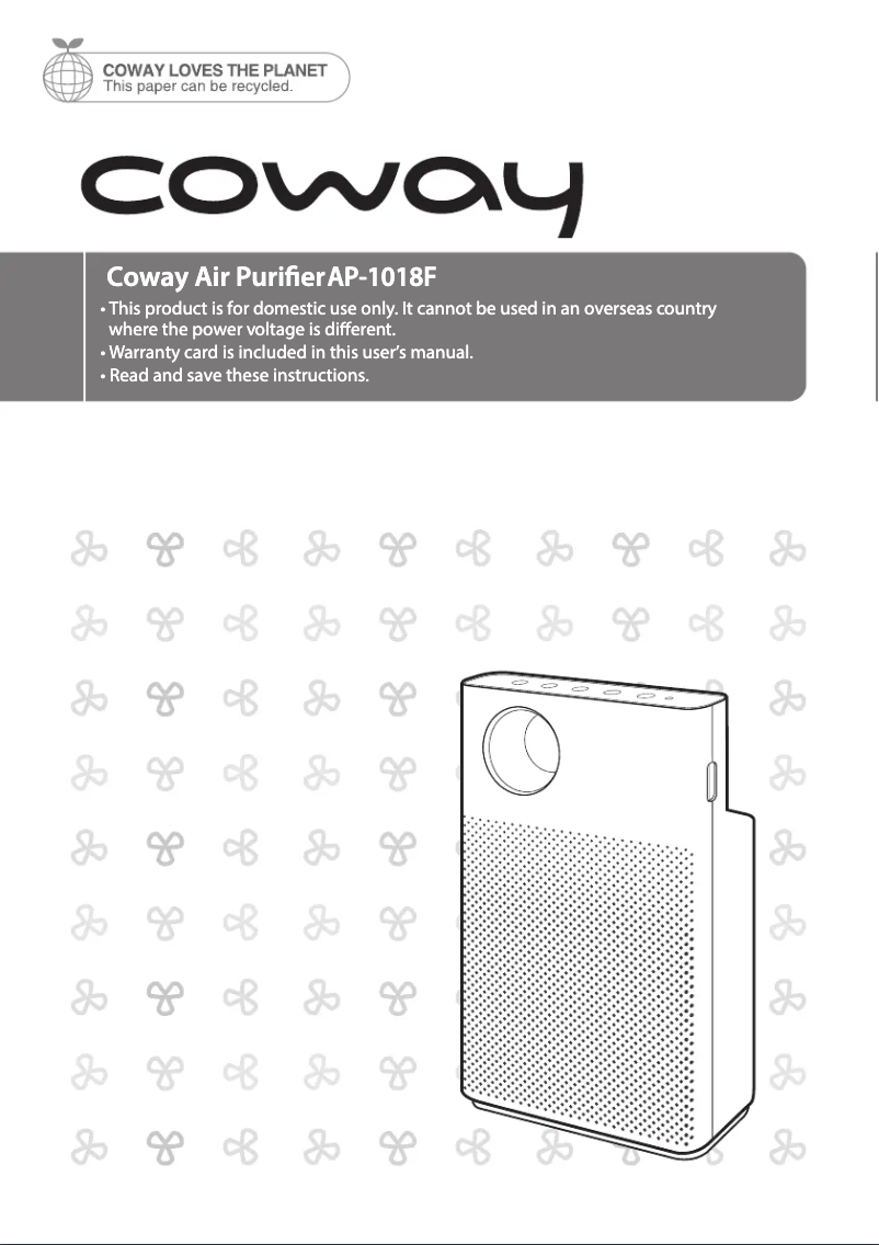 Image de la première page du manuel de l'appareil AP-1018F