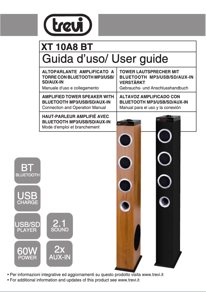 Page n°1 - Manuel utilisateur Trevi XT 10A8 BT