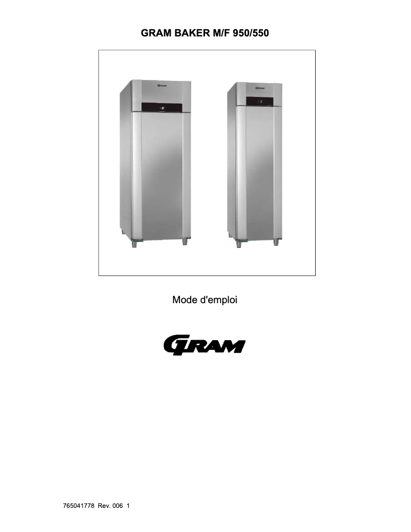 Page 1 of the manual User Manual Hoshizaki BAKER F 550 CCG L2 25B