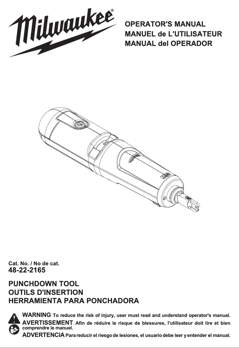 Page n°1 - Manuel utilisateur Milwaukee 48-22-2165