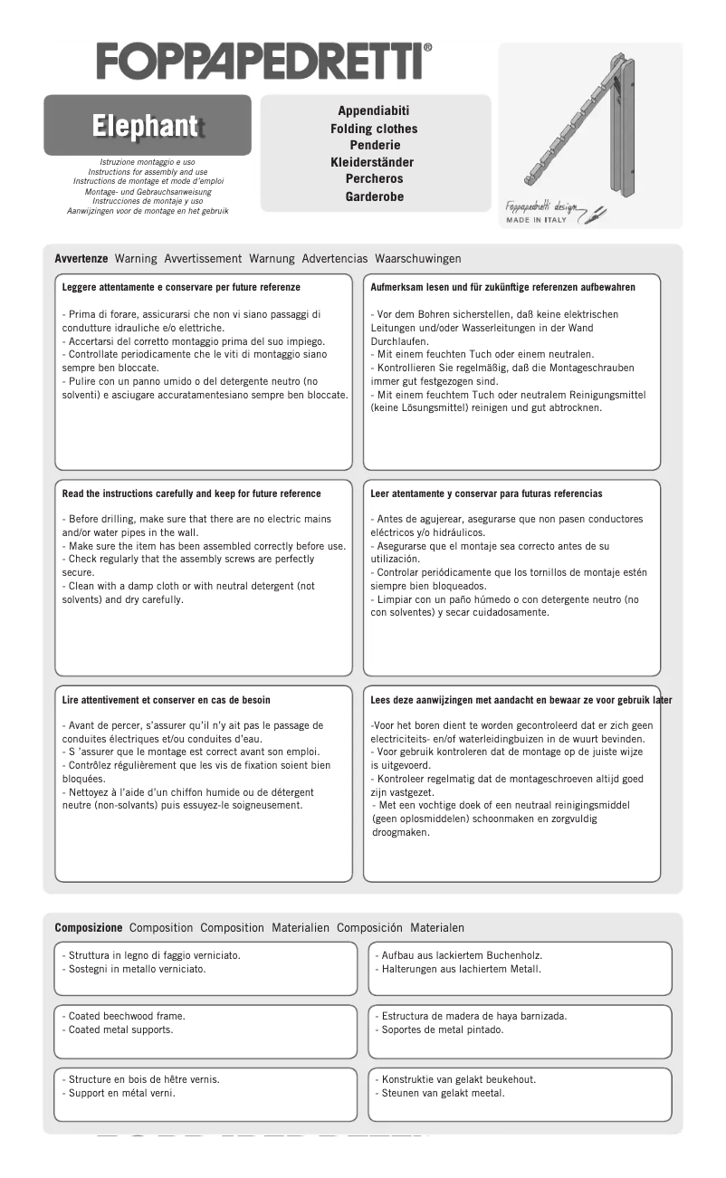 Página 1 del manual Manual de usuario Foppapedretti Elephant