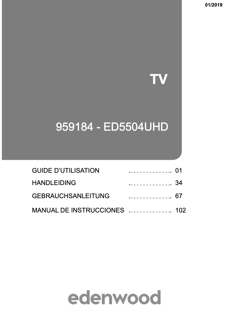 Page n°1 - Manuel utilisateur Edenwood ED5504UHD
