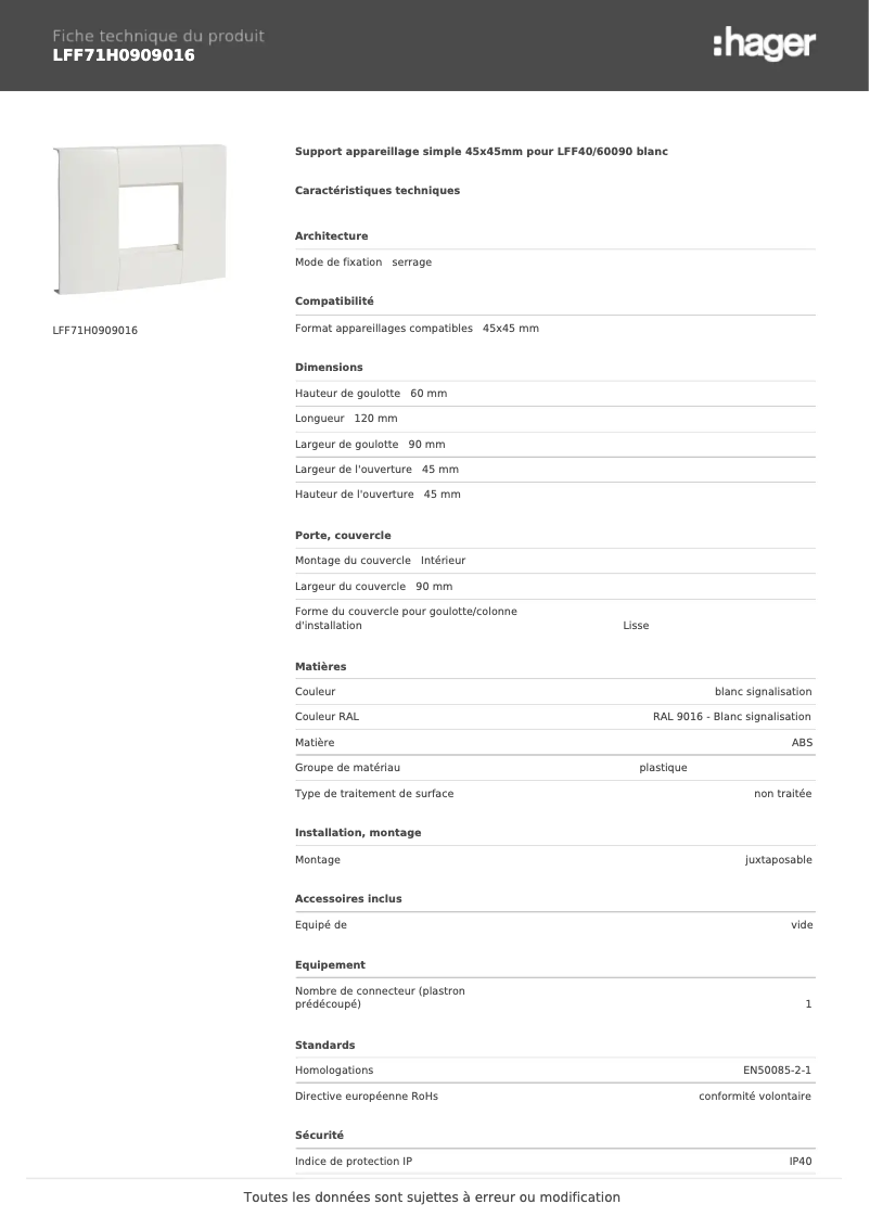 Image de la première page du manuel de l'appareil LFF71H0909016