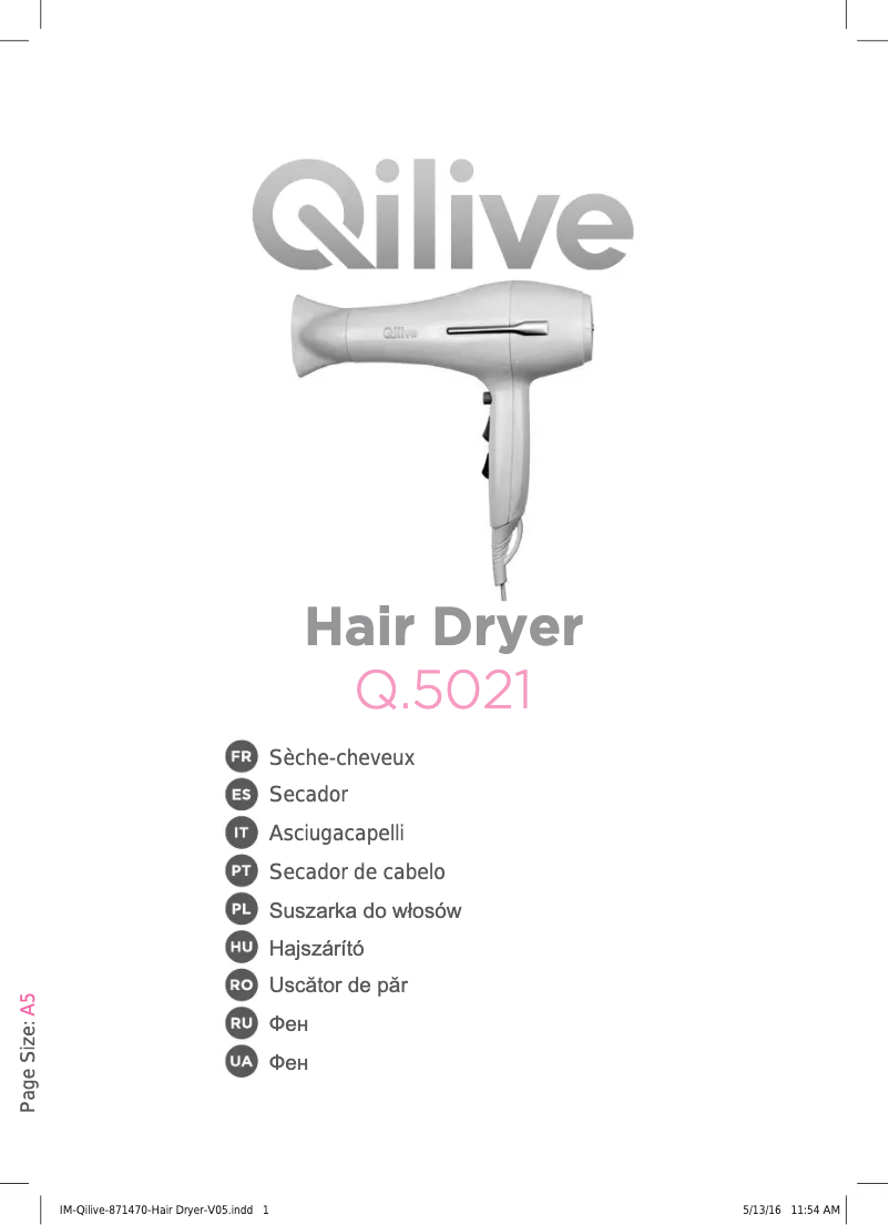 Page n°1 - Manuel utilisateur Qilive Q.5021
