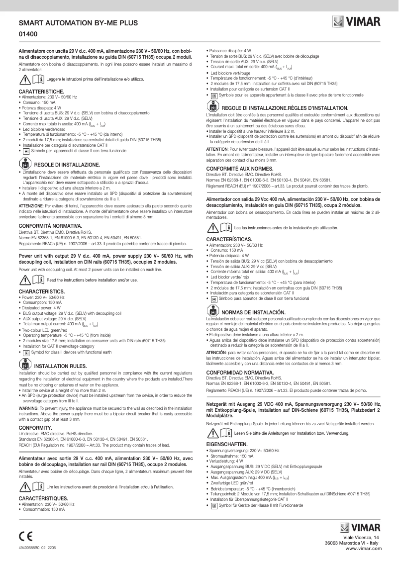 Image de la première page du manuel de l'appareil 01400