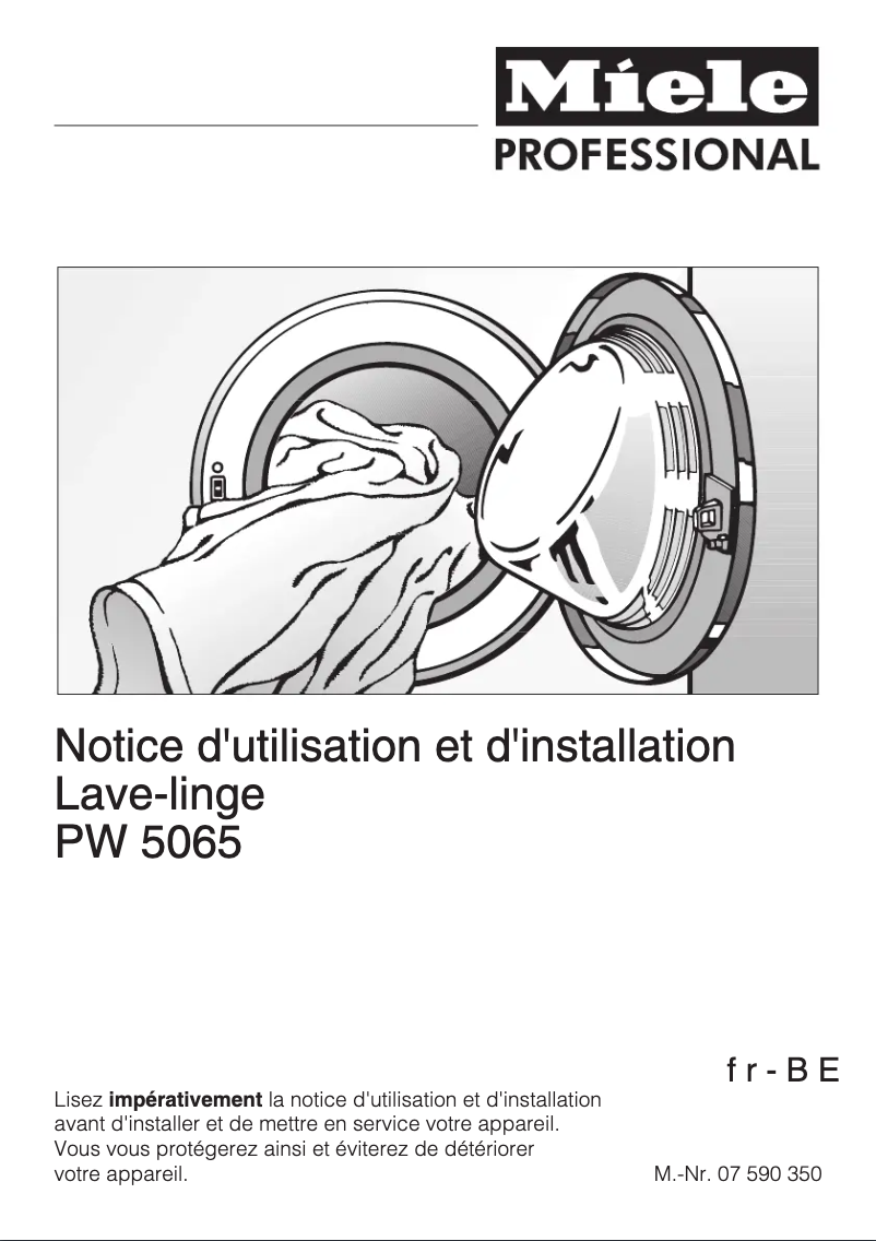 Page 1 de la notice Manuel utilisateur Miele PW 5065