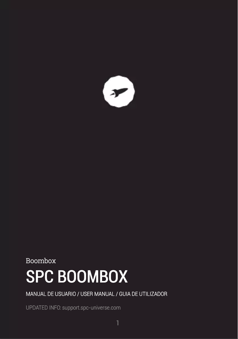 Page n°1 - Manuel utilisateur SPC Boombox