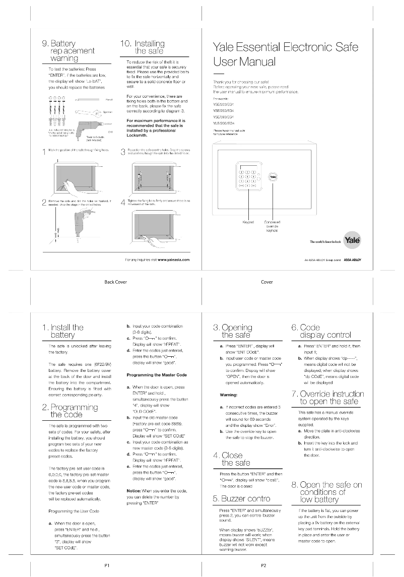 Image de la première page du manuel de l'appareil YSE/200/EG4