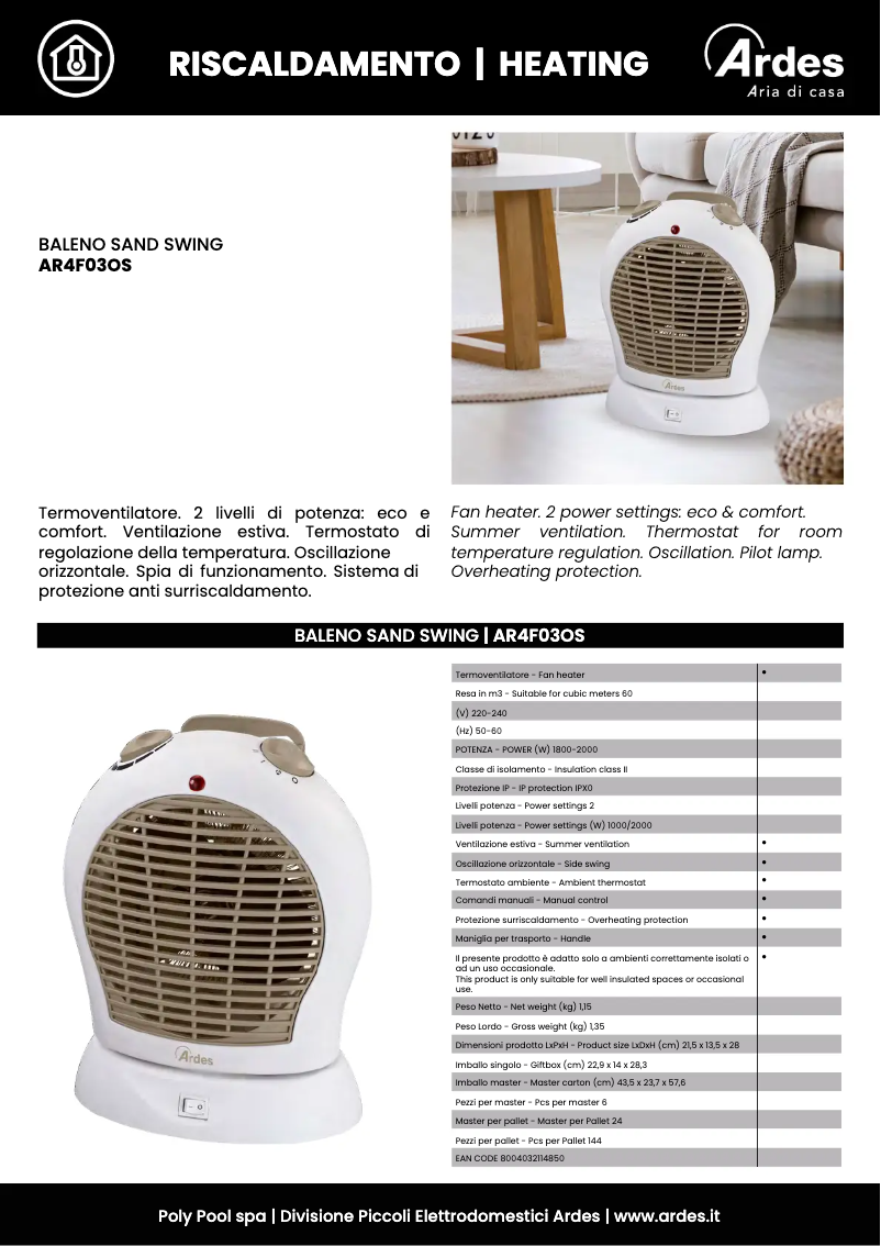 Imagen de la primera página del manual del dispositivo AR4F03OS