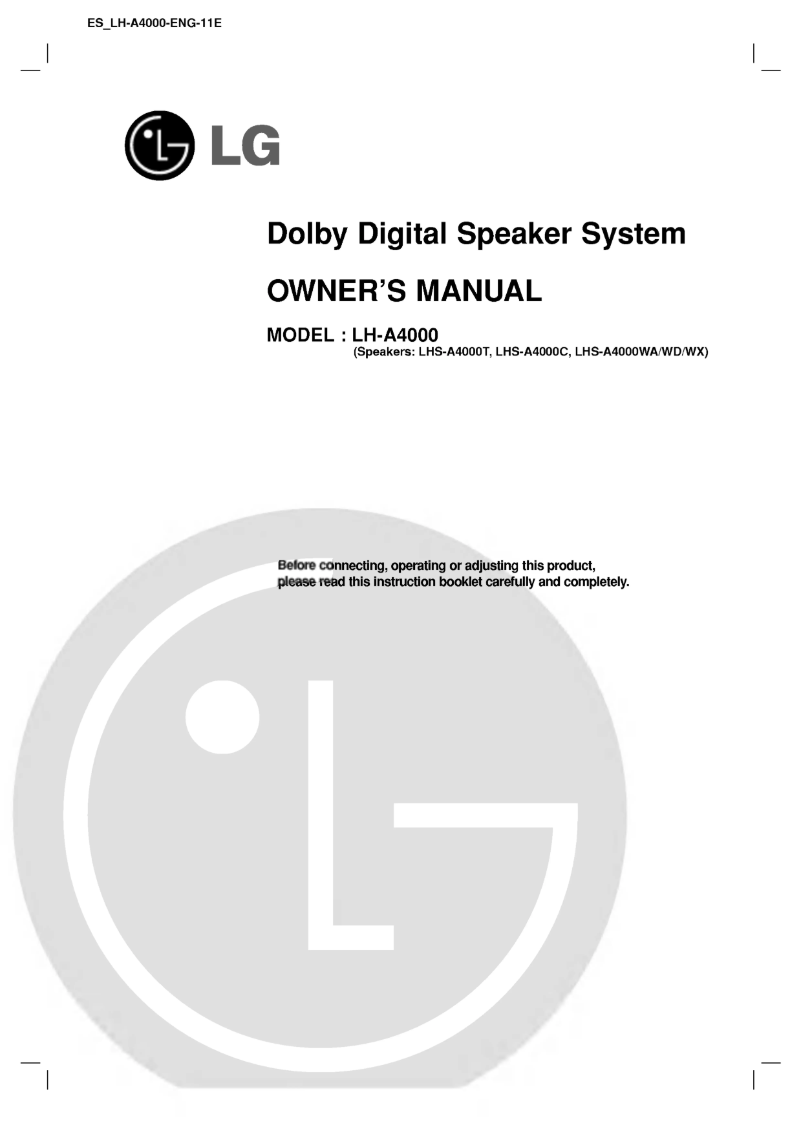 Página 1 del manual Manual de usuario LG LHS-A4000WD