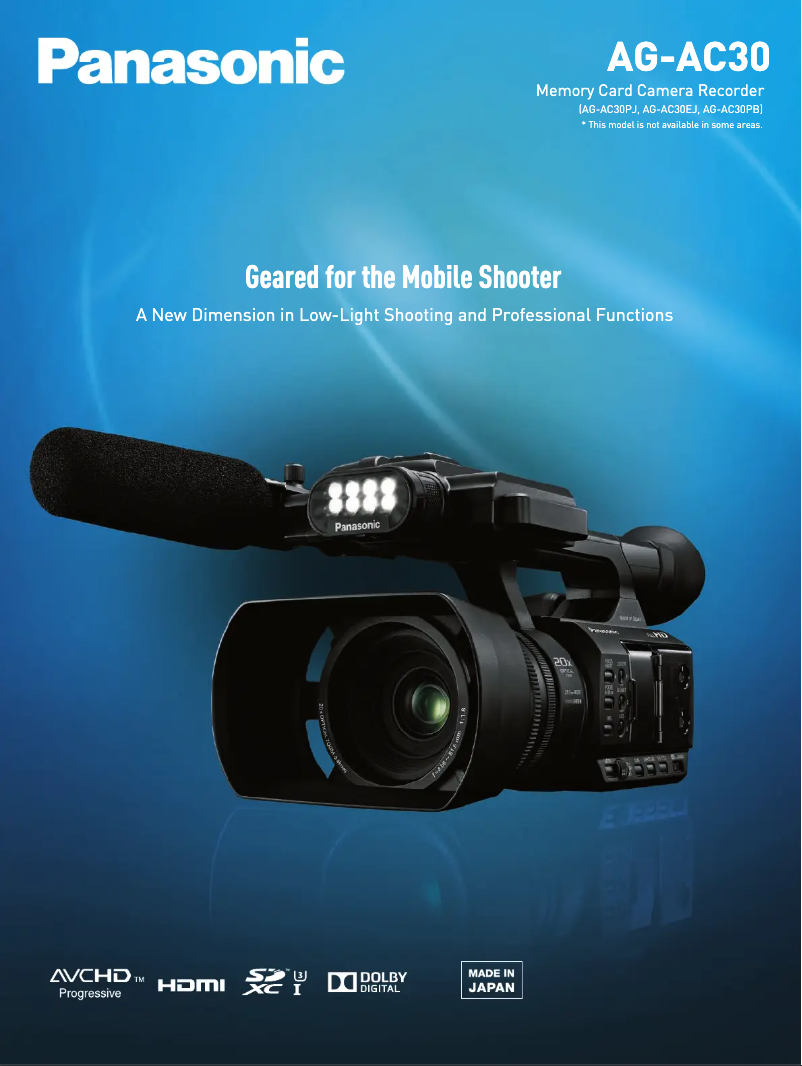 Page 1 de la notice Manuel utilisateur Panasonic AG-AC30