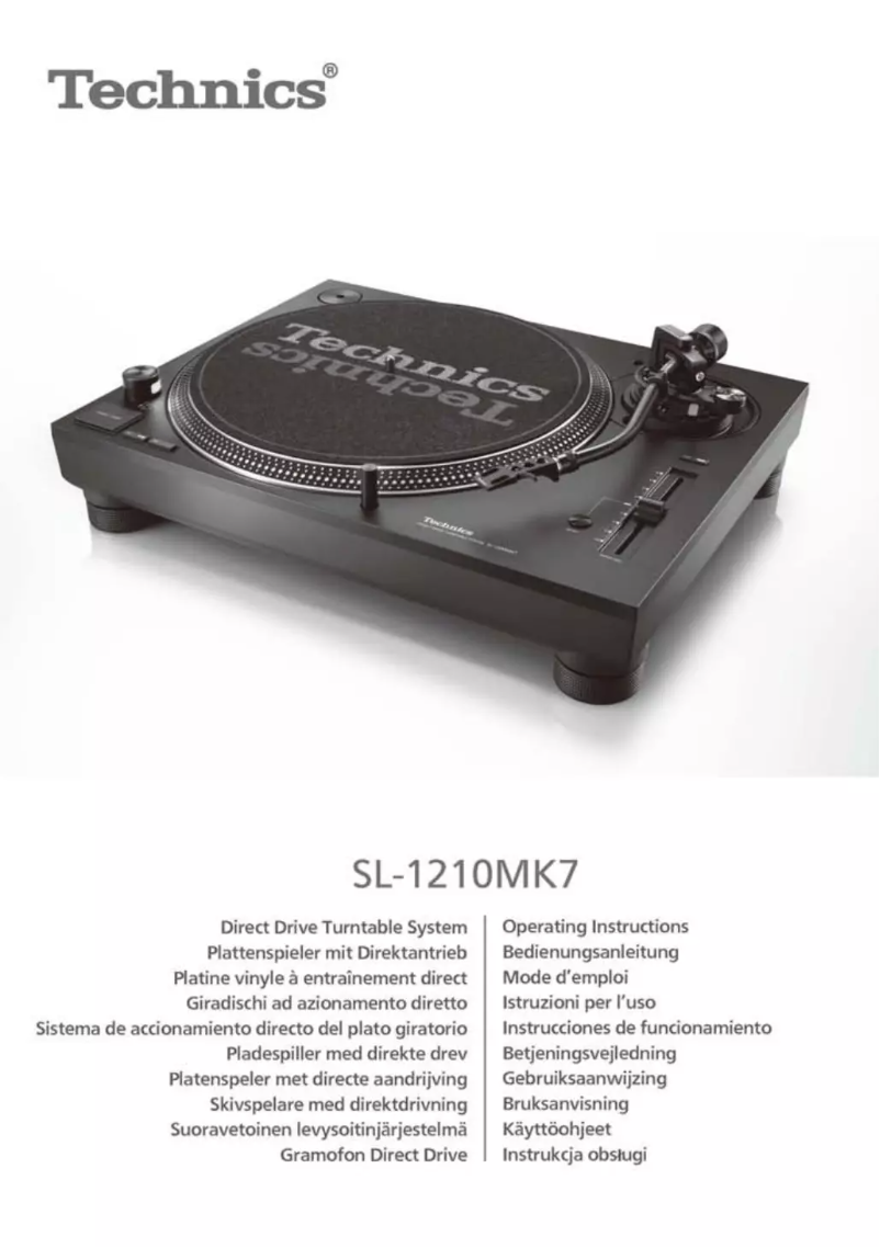 Page 1 de la notice Manuel utilisateur Technics SL-1210MK7EG