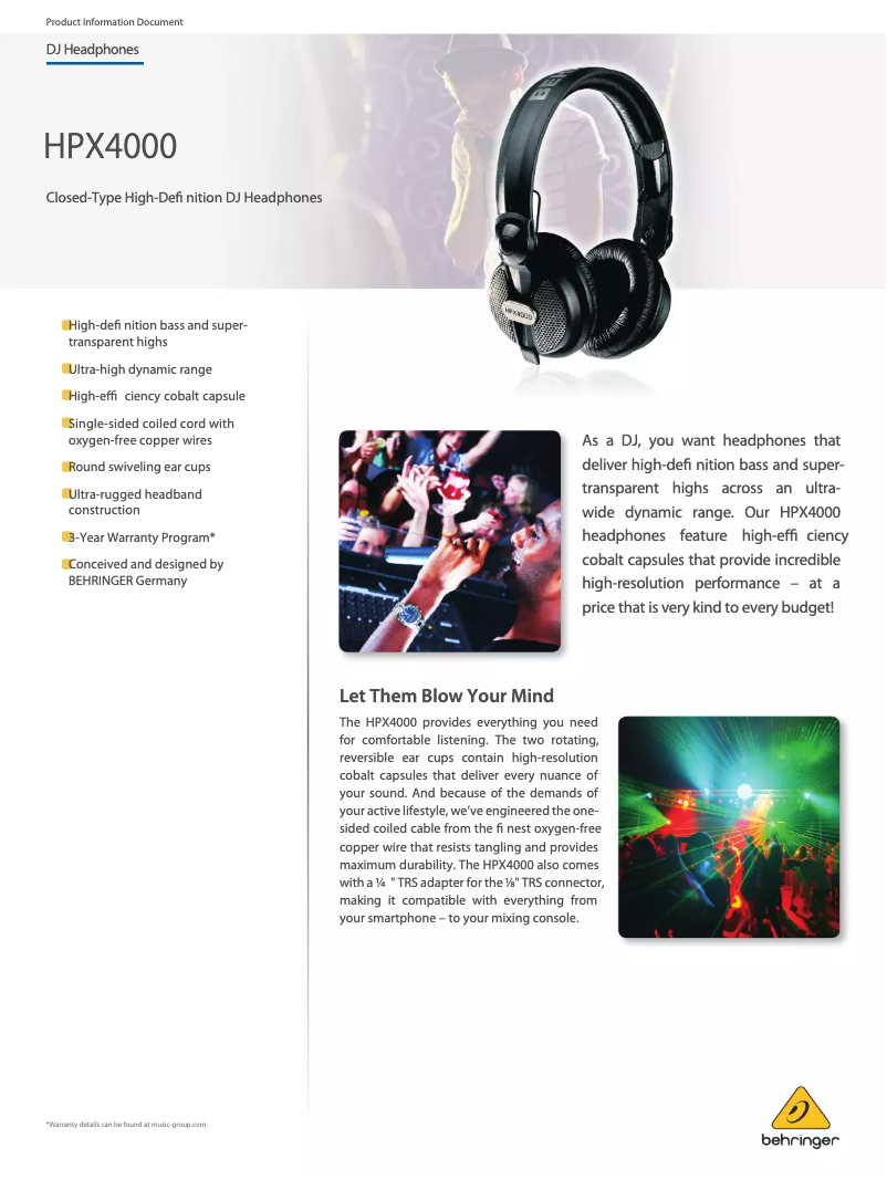 Image de la première page du manuel de l'appareil HPX4000