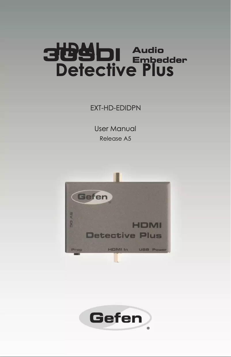 Página 1 del manual Manual de instrucciones Gefen EXT-HD-EDIDPN