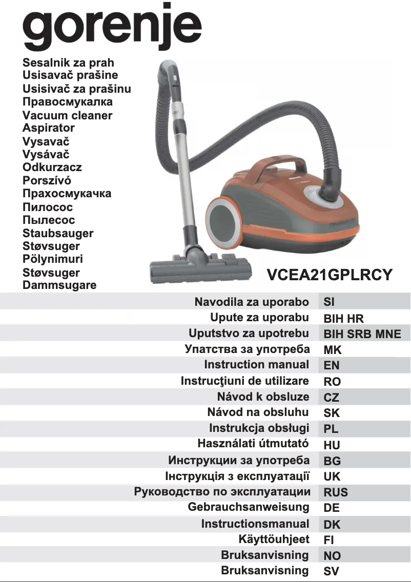 Página 1 del manual Manual de usuario Gorenje VCEA21GPLRCY