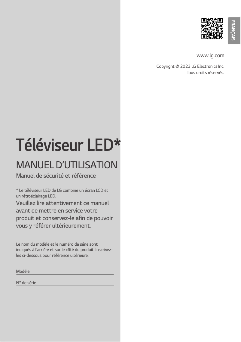 Page n°1 - Manuel utilisateur LG 86UR7600