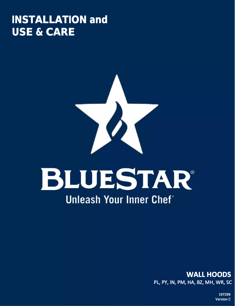 Página 1 del manual Guía de instalación BlueStar BS-PMLSS-64-SS