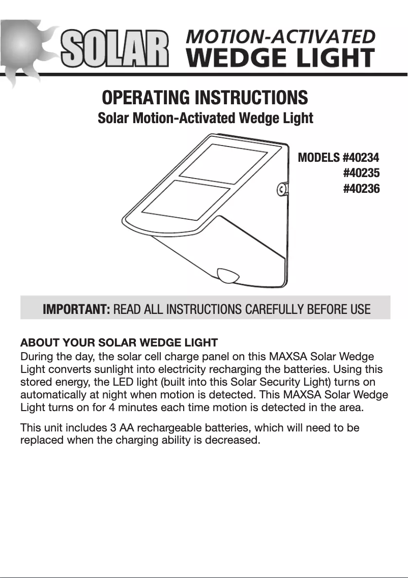 Page 1 de la notice Manuel utilisateur Maxsa 40234