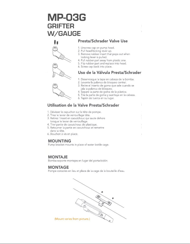 Page 1 de la notice Manuel utilisateur Serfas MP-03G
