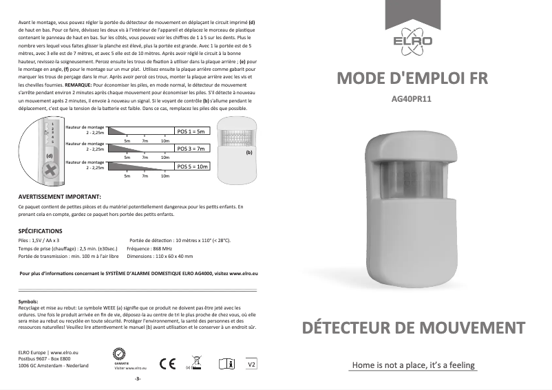 Image de la première page du manuel de l'appareil AG40PR11