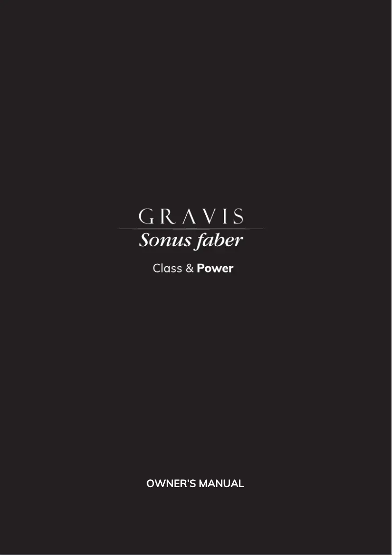 Page n°1 - Manuel utilisateur Sonus Faber Gravis IV