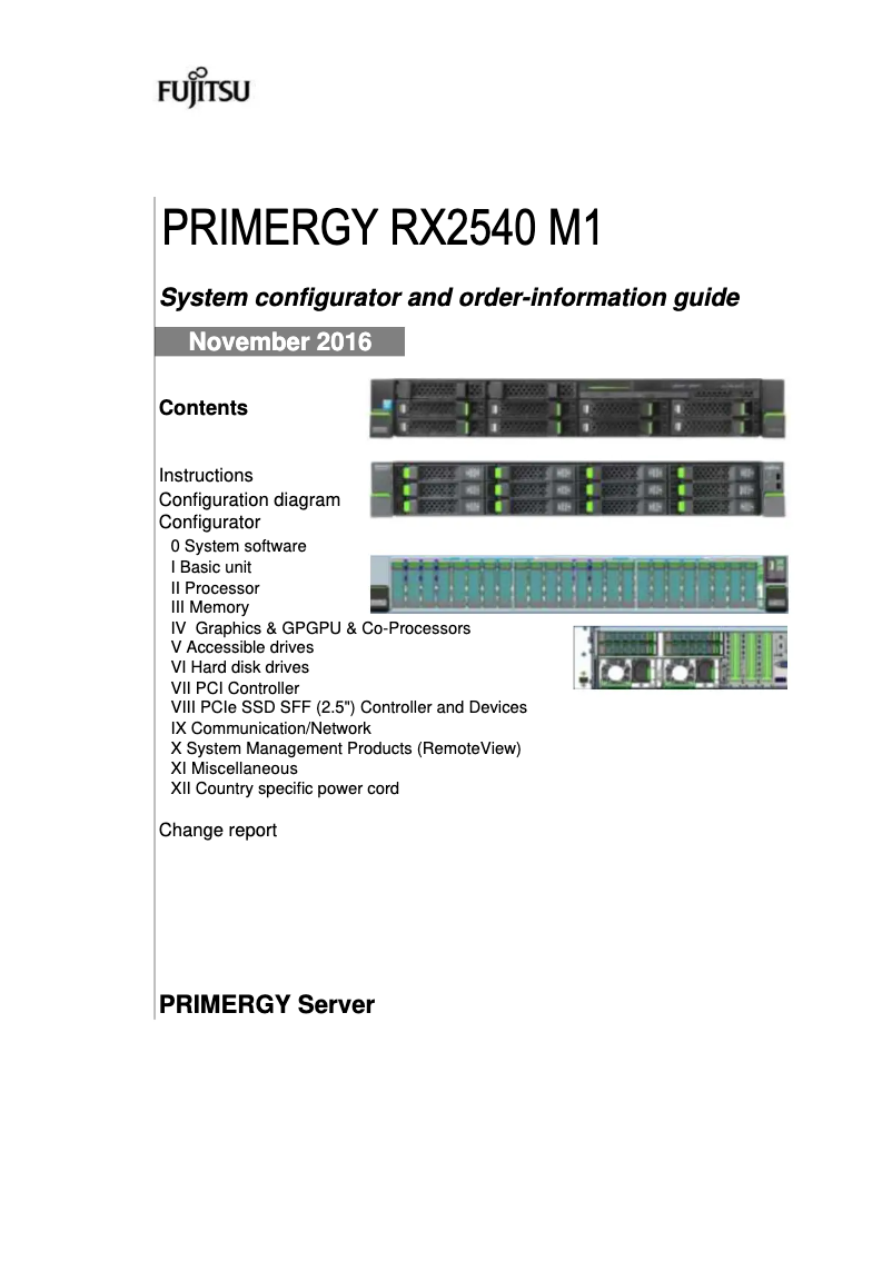Image de la première page du manuel de l'appareil PRIMERGY RX2540 M1