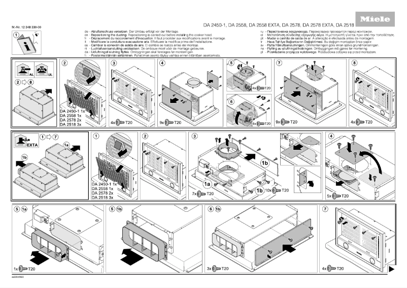 Page 1 de la notice Instructions / montage Miele DA 2450-1