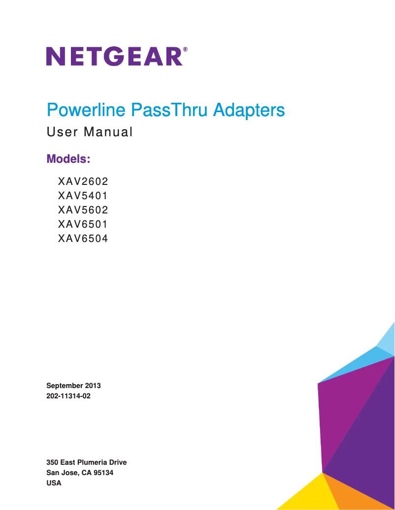 Page n°1 - Manuel utilisateur Netgear XAV6501