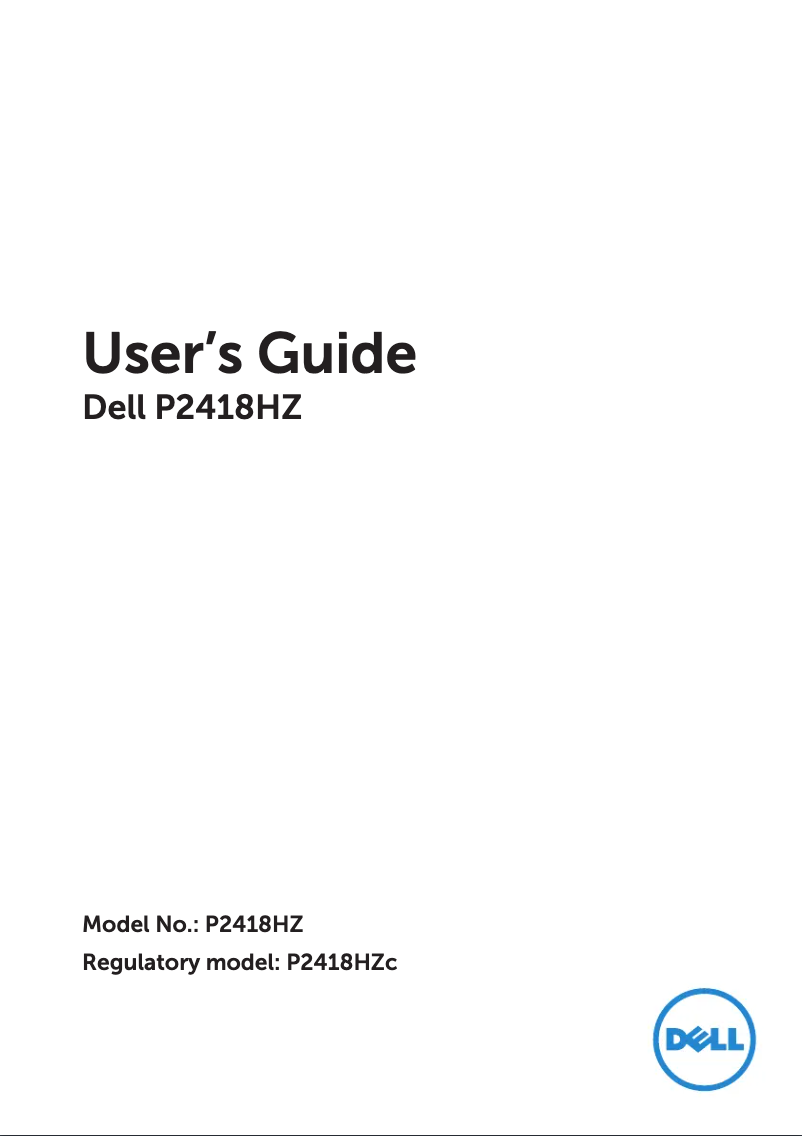 Page n°1 - Manuel utilisateur Dell P2418HZM